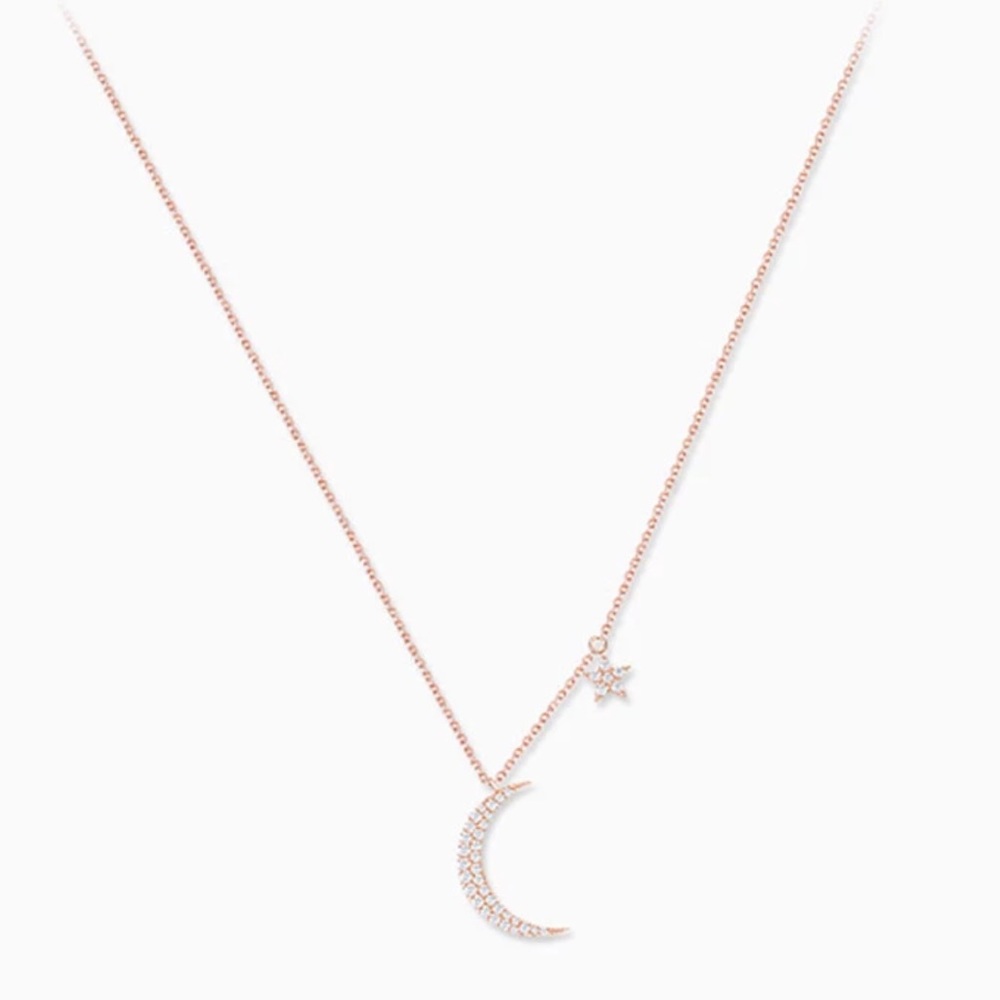 LAST 1 🌺 (925) MOON & STAR NECKLACE - Picture 2 of 2